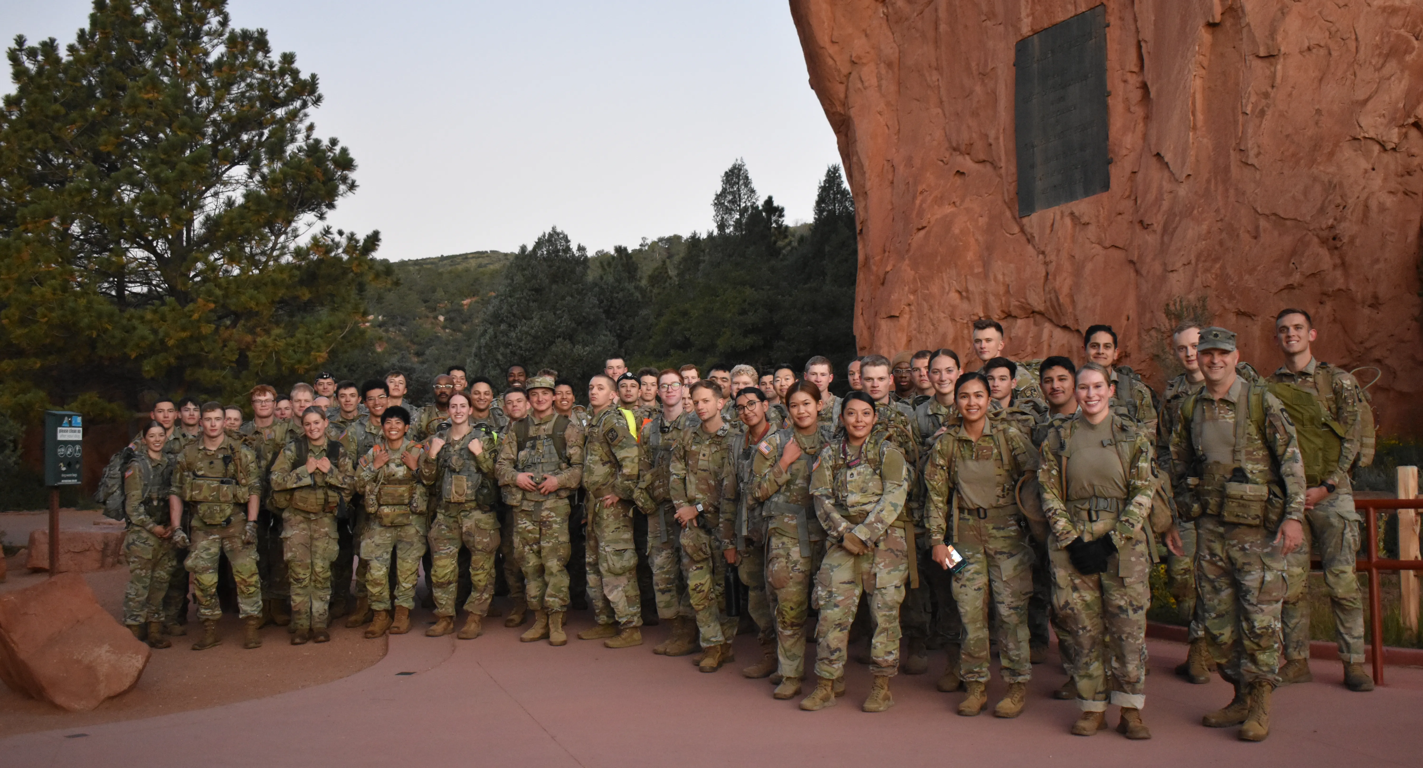 Cadets on ruck through Garden of the Gods